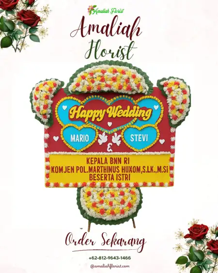 Papan Bunga Pernikahan Bagus Kuning